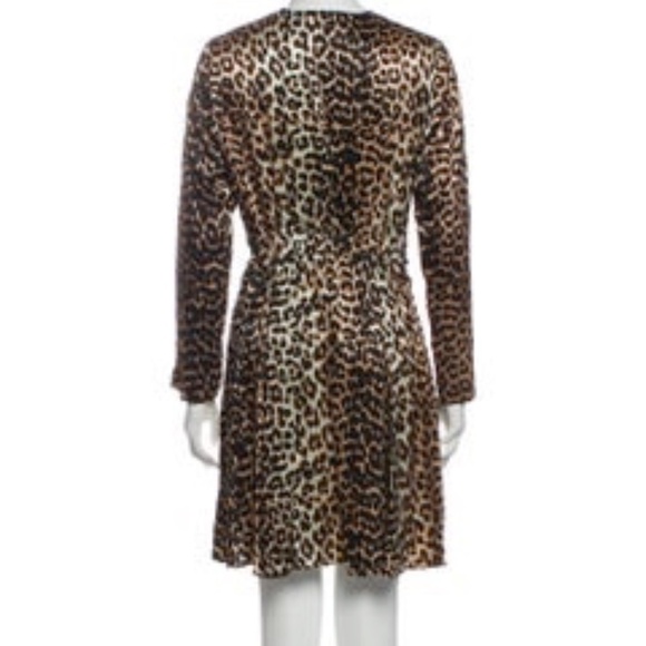 Ganni Animal Print V-Neck Midi Dress size 8 - Picture 3 of 8